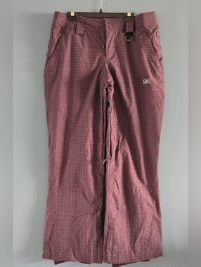 DC Shoes Maroon Plaid Snow Pants Women's Large